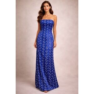 Jessica McClintock Royal Blue Strapless Gown